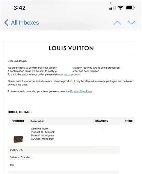 lv order in preparation